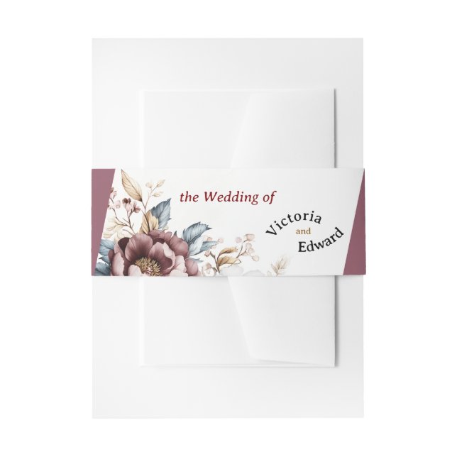 Viktorianisch Peony Luxe Wedding Einladungsbanderole (Vorderseite Beispiel)