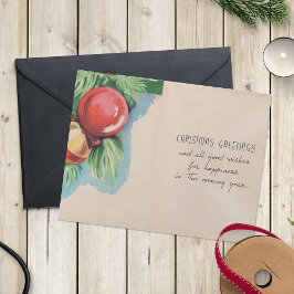 Viktorianisch Retro Christmas Tree Balls Grüße Feiertagspostkarte