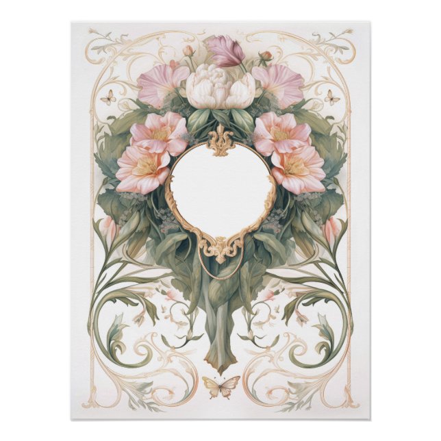 Viktorianisch Romance Floral Background Poster (Vorderseite)