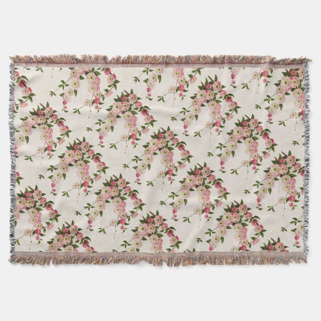 Viktorianisch rosa Blütenmandelblanke Decke (Vorderseite)