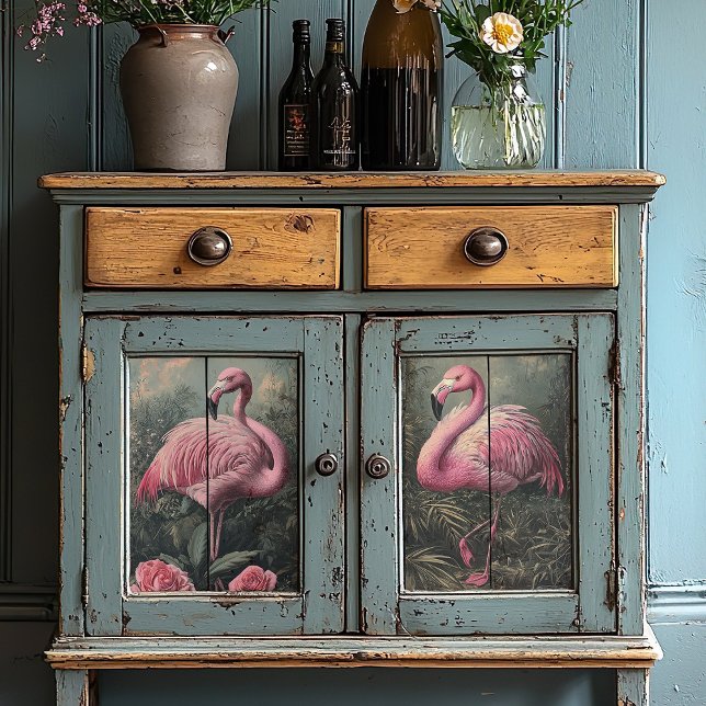 Viktorianisch rosa Flamingos Vintag Seidenpapier (Von Creator hochgeladen)