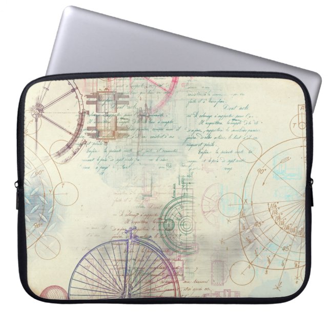 Viktorianisch Steampunk | Aquarellgrunge Pastell Laptopschutzhülle (Vorderseite)
