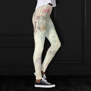 Viktorianisch Steampunk Aquarellgrunge Pastell Leggings