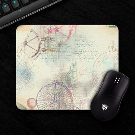 Viktorianisch Steampunk | Aquarellgrunge Pastell Mousepad