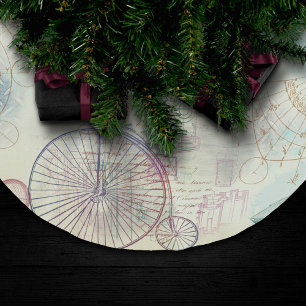 Viktorianisch Steampunk Aquarellgrunge Pastell Polyester Weihnachtsbaumdecke