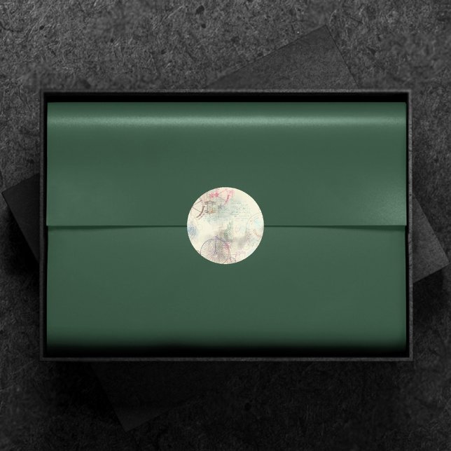 Viktorianisch Steampunk | Aquarellgrunge Pastell Runder Aufkleber (Von Creator hochgeladen)