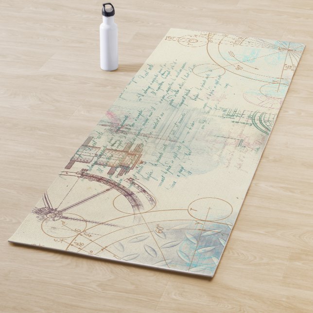 Viktorianisch Steampunk | Aquarellgrunge Pastell Yogamatte (Beispiel)