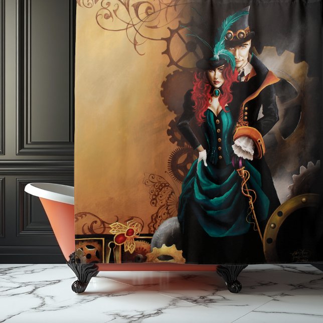 Viktorianisch Steampunk Couple Duschvorhang (Von Creator hochgeladen)