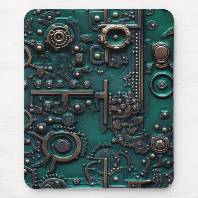 Viktorianisch Steampunk Gear Emerald Green Mousepad (Vorne)