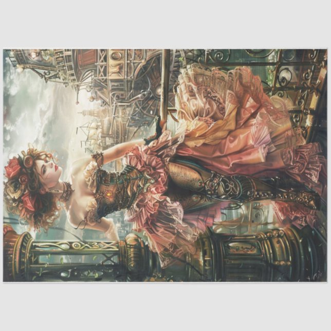 Viktorianisch Steampunk Lady Seidenpapier (Vorderseite)