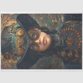 Viktorianisch Steampunk Portrait Andrea Decoupage Seidenpapier