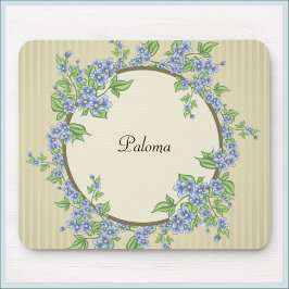 Viktorianisch Style Blue Blume Wreath Mousepad