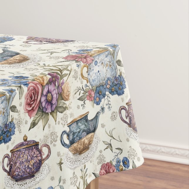 Viktorianisch Tee Set Floral Tischdecke (Beispiel)