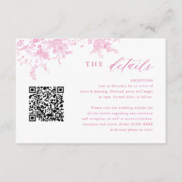 Viktorianisch Toile Rosa Blumenzwiebeldetails QR Begleitkarte