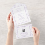 Viktorianisch Toile Vintage Lavendel Blumenhochzei All In One Einladung<br><div class="desc">Viktorianischer französischer Lavendel Hochzeit in einem Einladungen</div>