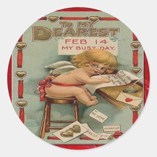 Viktorianisch Valentine an meine Lieben Runder Aufkleber (Vorderseite)