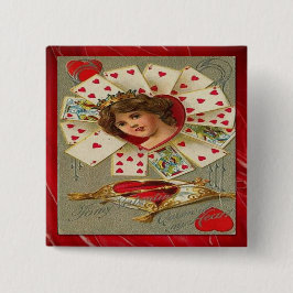 Viktorianisch Valentine die Herzkönigin Button