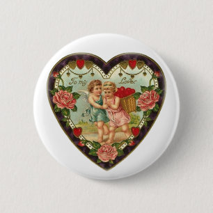 Viktorianisch Valentine zu meiner Liebe II Button