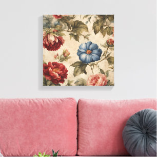 Viktorianisch Vintage Blume Leinwanddruck