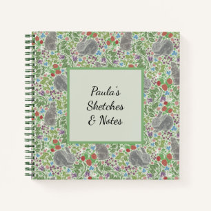 Viktorianisch Vintager Bunny Rabbit Berry Garden O Notizbuch