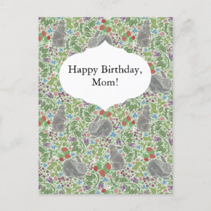Viktorianisch Vintager Bunny Rabbit Berry Garden O Postkarte