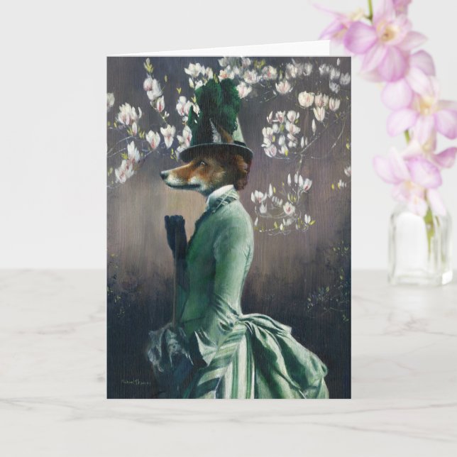 Viktorianisch Vixen Greetings Card Karte (Orchidee)