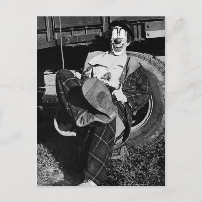 Viktorianisch Weird Funny Hobo Clown Postkarte (Vorderseite)