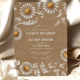 Viktorianisch White Daisy Filigree Kraft Wedding Einladung