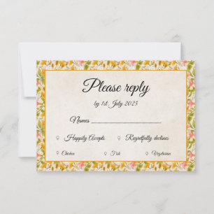 Viktorianisch-Wiesengelbe RSVP-Karte RSVP Karte