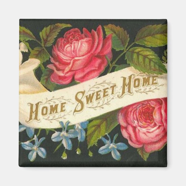 Viktorianisch Zuhause Sweet Zuhause-Rose Magnet (Vorne)