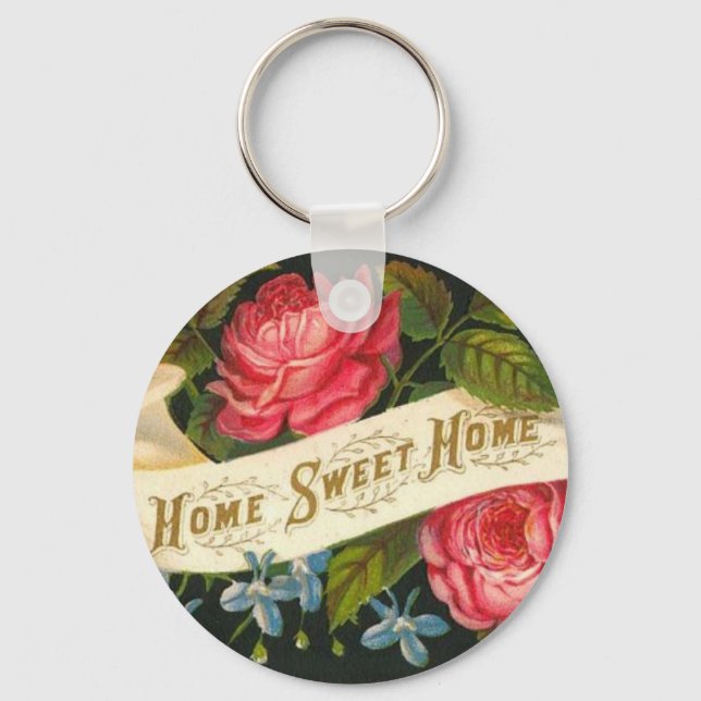 Viktorianisch Zuhause Sweet Zuhause-Rose Schlüsselanhänger (Vorderseite)