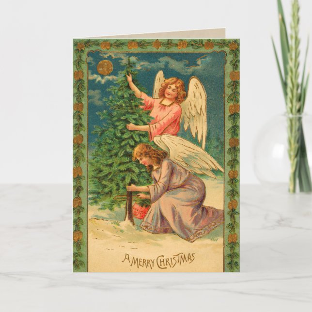 Viktorianische Angel Weihnachtskarte Feiertagskarte (Vorderseite)