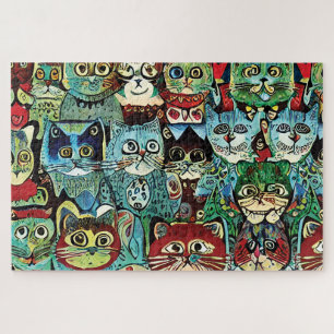 Viktorianische anthropomorphe Katzen in erdigen Fa