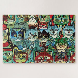 Viktorianische anthropomorphe Katzen in erdigen Fa