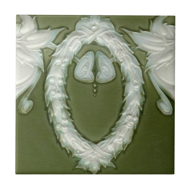 Viktorianische antike Keramik-Fliese der Fliese (Vorderseite)