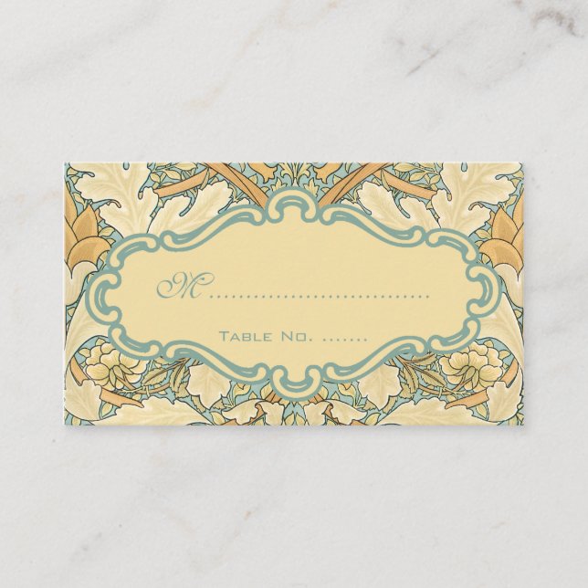 Viktorianische antike William Morris St. James Flo Platzkarte (Vorderseite)