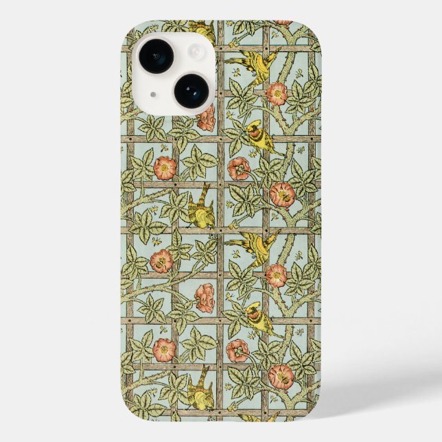 Viktorianische antike William Morris Trellis Blume Case-Mate iPhone Hülle (Rückseite)