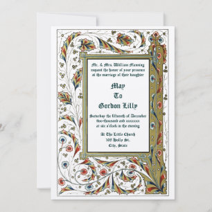 Viktorianische Ära 1846 Mittelalterliche Hochzeit Einladung