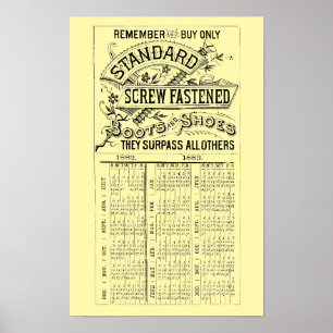 Viktorianische Ära 1882 1883 Schuh- und Stiefel-We Poster
