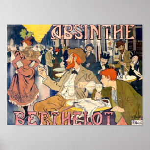 Viktorianische Ära 1898 Art Nouveau Absinthe Werbu Poster