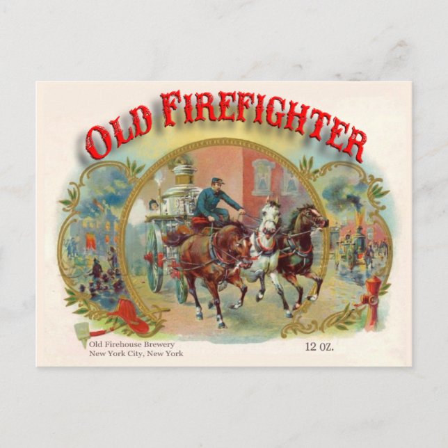 Viktorianische Ära - alte Feuerwehrpostkarte Postkarte (Vorderseite)