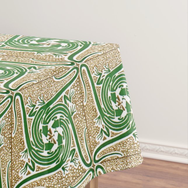 Viktorianische Ära Art Nouveau Four Lizards Patter Tischdecke (Beispiel)