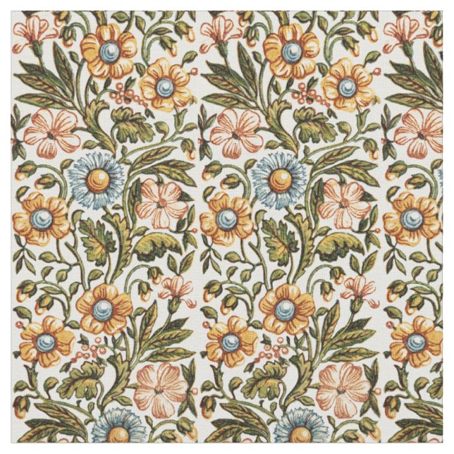 Viktorianische Ära-Blume-Muster drucken Stoff (Nahaufnahme)
