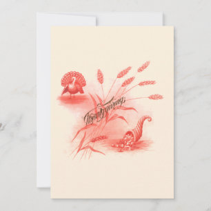 Viktorianische Ära Türkei & Cornucopia Erntedank Feiertagskarte