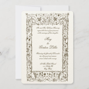 Viktorianische Ära Verzierte Hochzeit an der Grenz Einladung