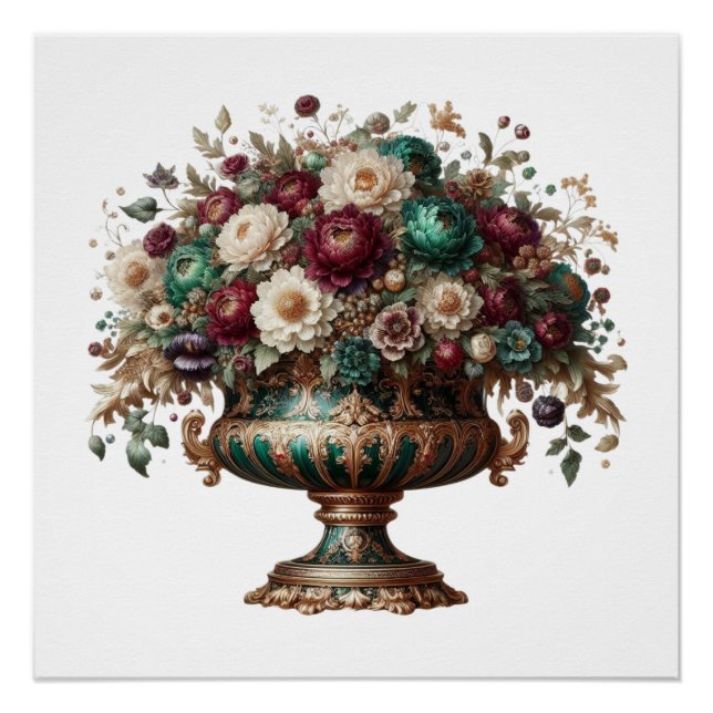 Viktorianische Bavaria-Blumenvase Poster (Vorderseite)