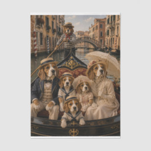 Viktorianische Beagle-Familie Tissue-Papier-Decoup Seidenpapier