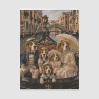 Viktorianische Beagle-Familie Tissue-Papier-Decoup Seidenpapier