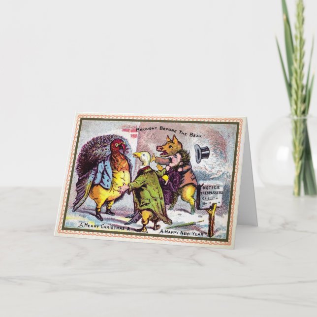 Viktorianische Beak Holiday Card Feiertagskarte (Vorderseite)