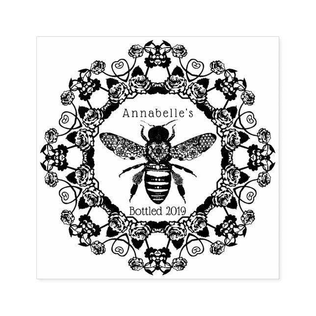 Viktorianische Bienenpersonalisierung Briefmarke Gummistempel (Prägung)